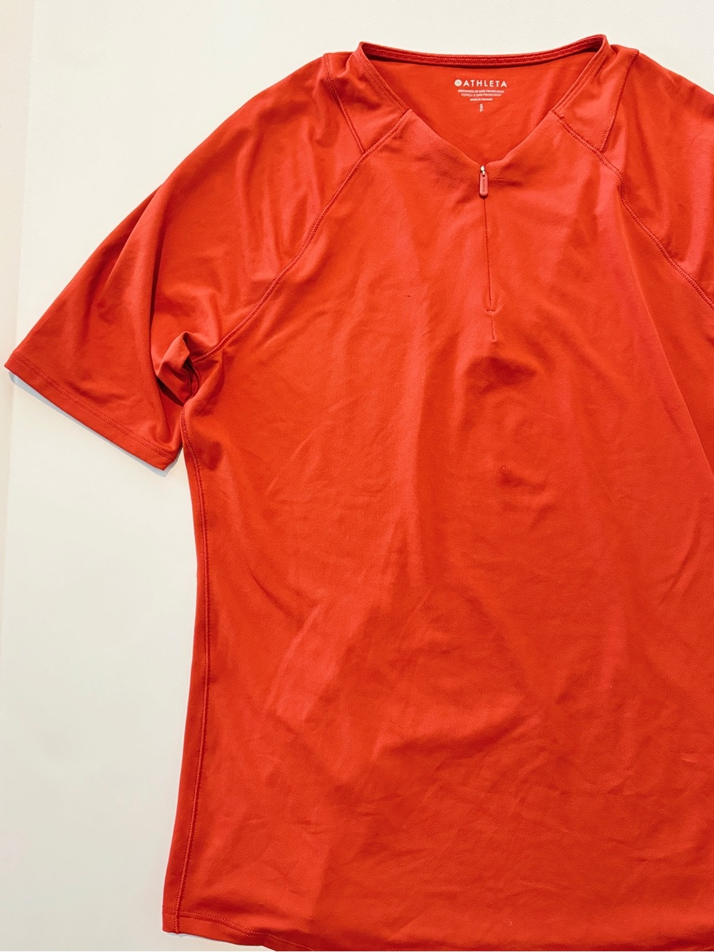 Athleta Momentum Performance 1/4 Zip Top Rust Color Womens